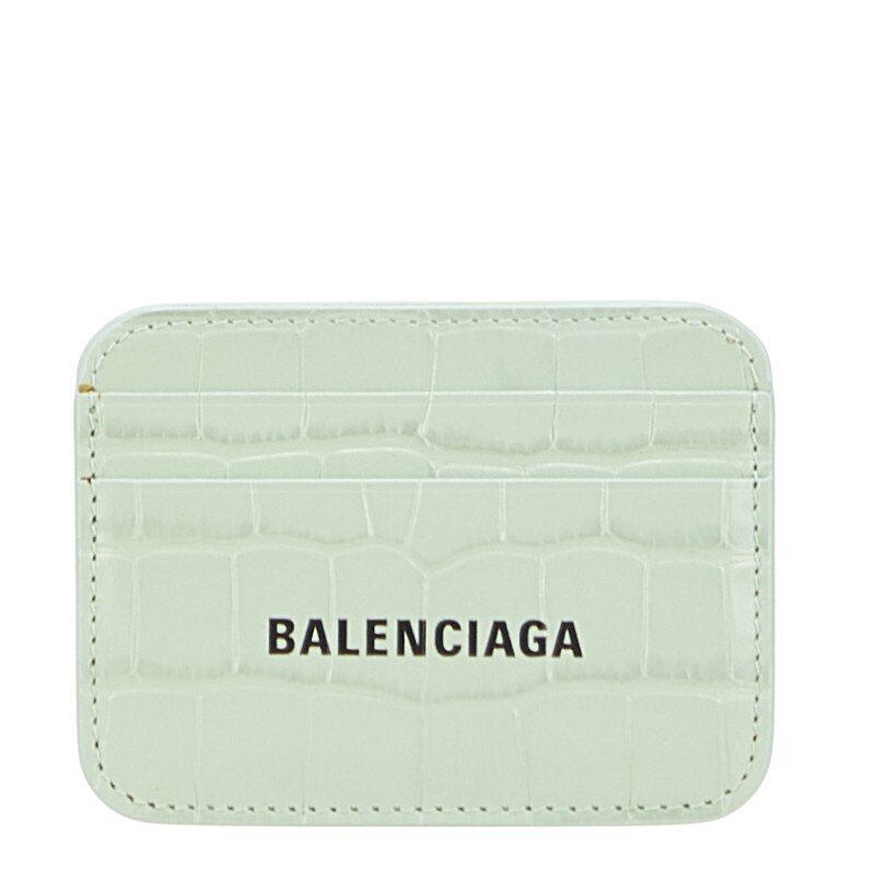 Balenciaga Logo Crocodile Wallet Passport Green Leather Balenciaga Logo Crocodile Wallet Passport Green Leather